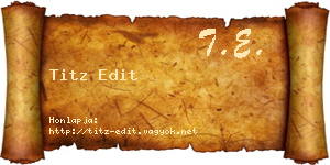 Titz Edit névjegykártya
